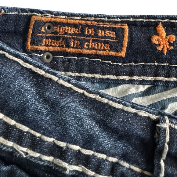 Rock Revival Jeans Womens Size 29 Dark Wash Straight Leg Embellished Rhinestone - Picture 8 of 16